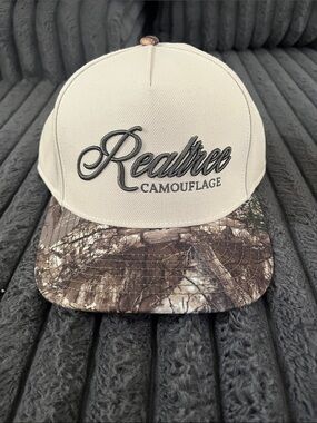 Realtree Men's Cap in Cream with Camo Brim